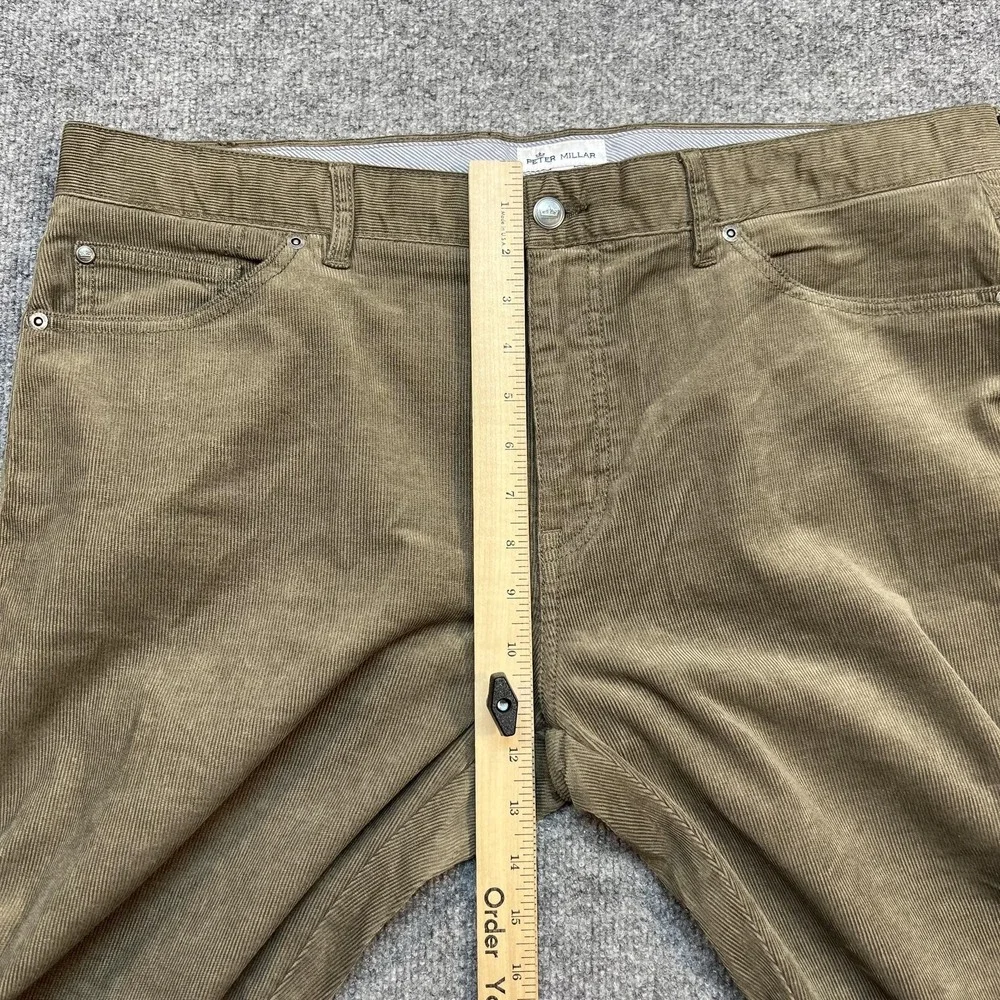 Peter Millar Pants Mens 38x30 Beige Corduroy Khakis 5 Pocket Stretch Casual
